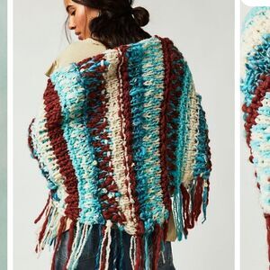 OS Free People x knit Collage Fairy Knit Fringe Shawl
